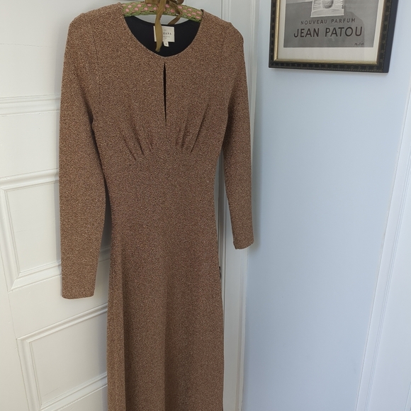 Sézane holiday gold bodycon dress M - Picture 8 of 8